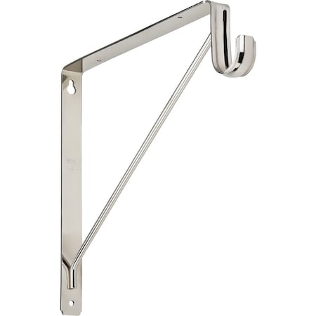 National Stanley Home Designs 12-5/8 In. H. x 11 In. D. Shelf & Rod Bracket, Chrome S822091